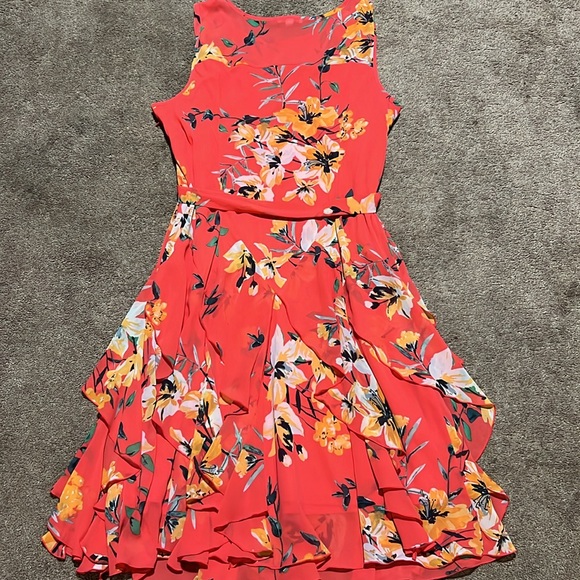 Floral A-Symmetrical Summer Dress - Picture 3 of 10